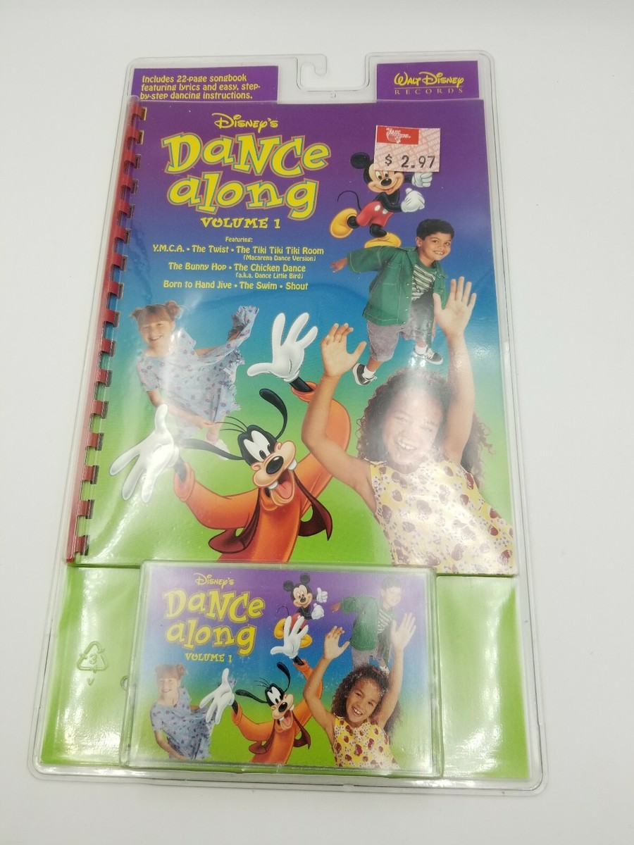 DISNEY'S Dance Along VOLUME 1 Cassette Tape + Lyric Instruction