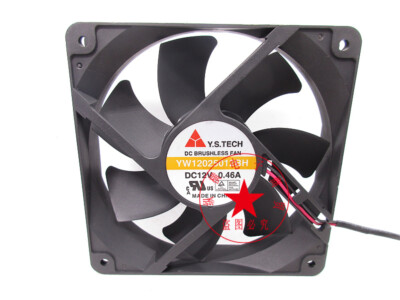 1PC Y.S.TECH YW12025012BH 12025 12V 0.46A 12CM two-wire cooling fan #