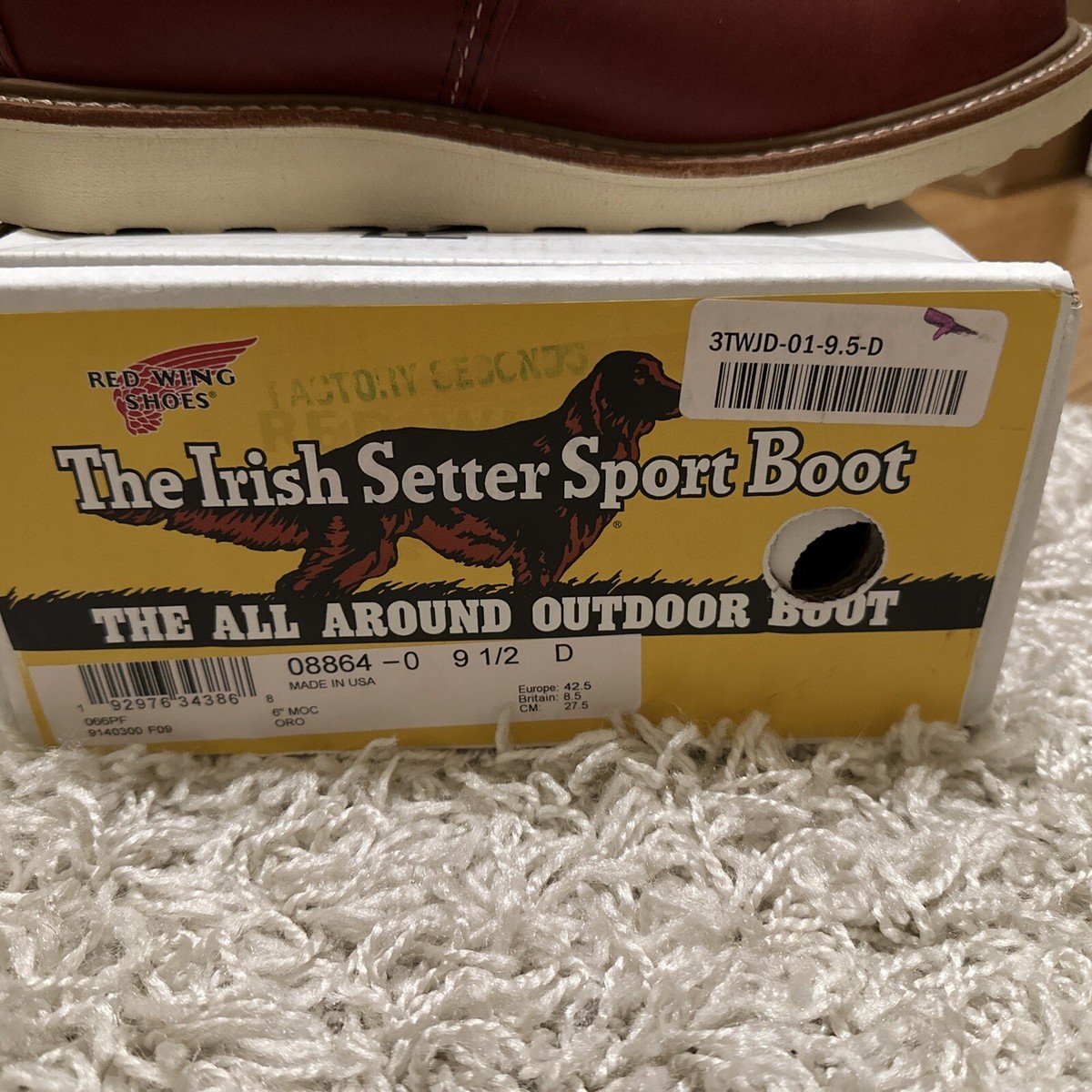 Red Wing Boots 8864 Sz 9.5D Gore-Tex Moc Toe Waterproof Factory