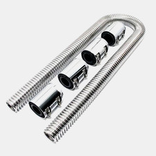48 Chrome Radiator Hose Kit Chevrolet Ls Motors Gm Chevy Ford Stainless Steel