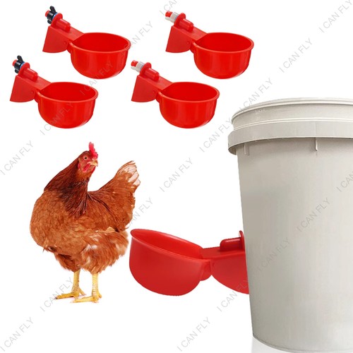 6x Automatic Chicken Water Cup Waterer Poultry Drinking Bowl Feeder Drinker DF - Picture 2 of 10