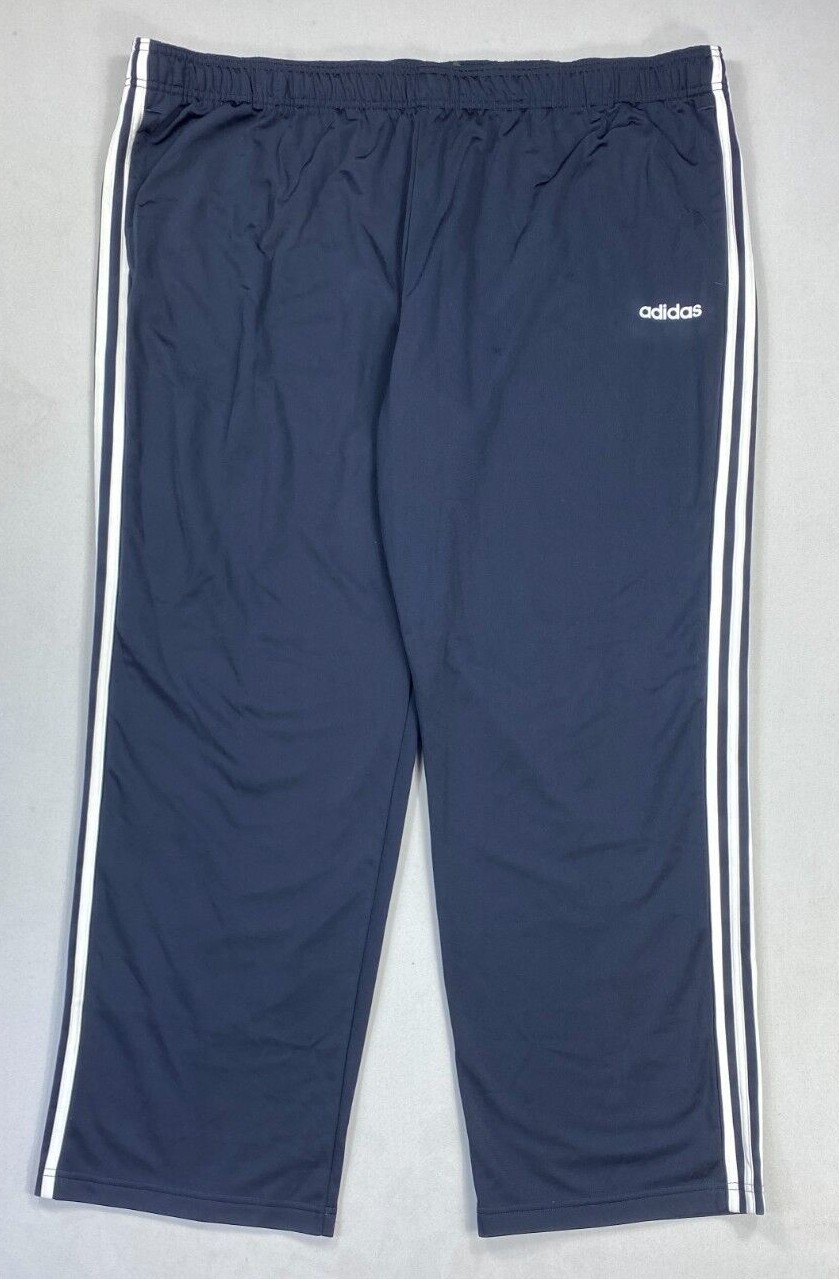 Men's adidas Big & Tall 3 Stripe PrimeGreen OH TP Tricot Athletic Pants