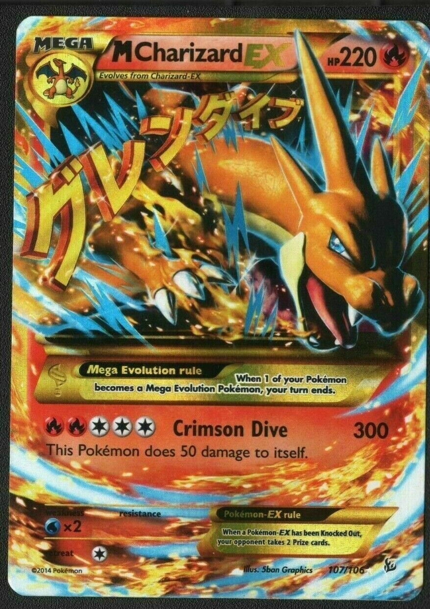 Carta Pokemon Super Rara Charizard Ex Mega