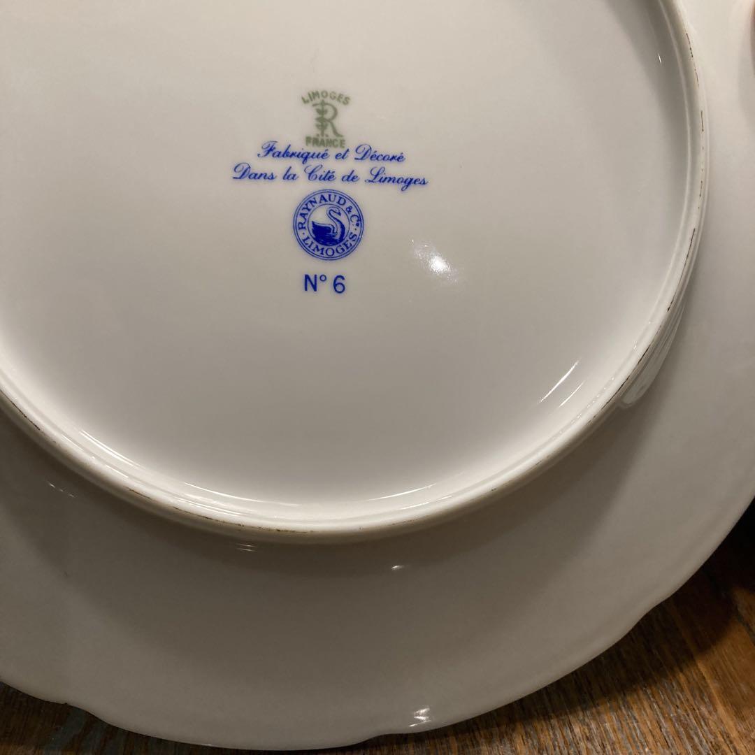 偉大な Large KIANG SI Limoges Raynaud Plate 27cm Set No.6 & No.5 食器