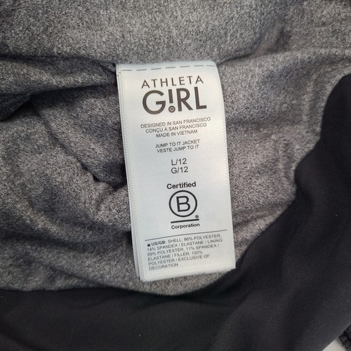 Athleta Jacket Girls Large Black Hooded Gymnastics Athletic Casual Windbreaker - Picture 7 of 8