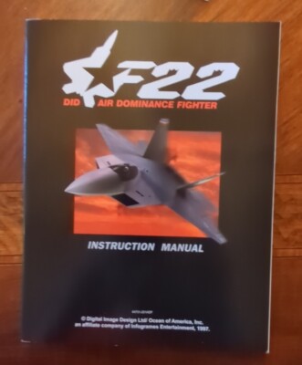New Vtg 1997 F22 DID Air Dominance Fighter PC Flight Sim New Vtg 1997 F22 DID Air Dominance Fighter PC Flight Sim