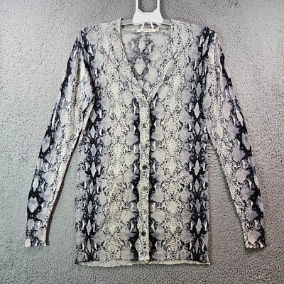 New Ellison Women Open Front Cardigan Duster Sweater Medium Snake Lightweight