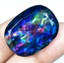 38.10 CT Naturel Ammolite Ample Pierre Précieuse Opal-Like Bio Doublet Rare