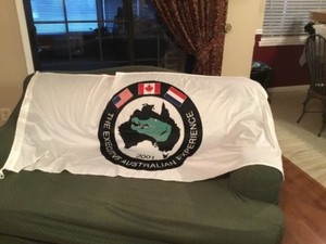 Vintage 2001 The Executive Australian Experience 3x6 White Nylon Flag Free Ship