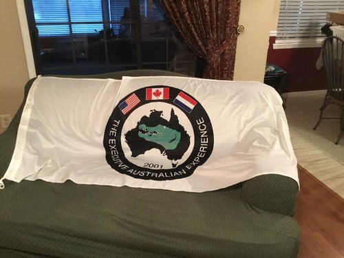 Vintage 2001 The Executive Australian Experience 3x6 White Nylon Flag Free Ship