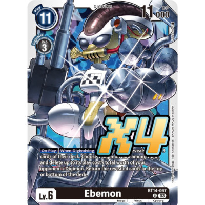 4X Ebemon BT14-067 Uncommon Blast Ace NM Digimon CCG