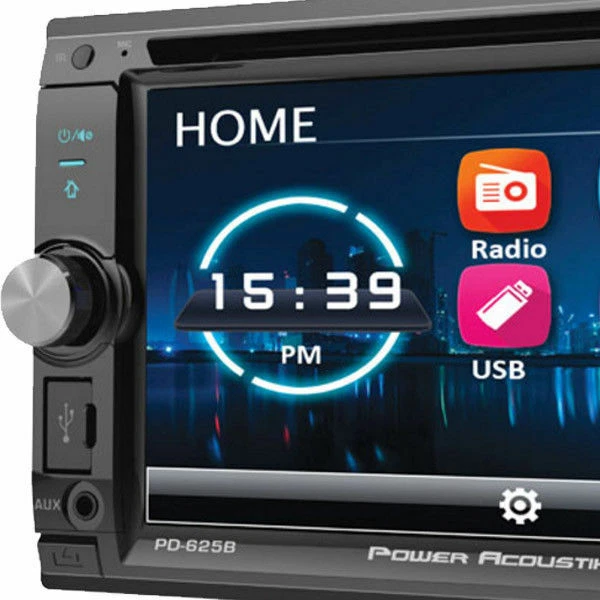 Power Acoustik PD-625B 2 DIN Detachable Face DVD/CD/MP3 Player Bluetooth AUX USB - Image 2 of 4