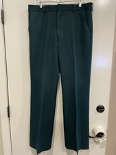 VTG 70s Disco Polyester Pants Green Montgomery Ward Size 36x32