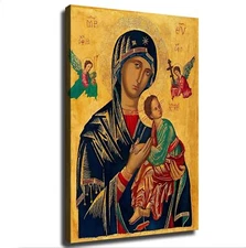 Our Lady of Perpetual Help Icon Poster Canvas Print Picture Modern Home Wall Art