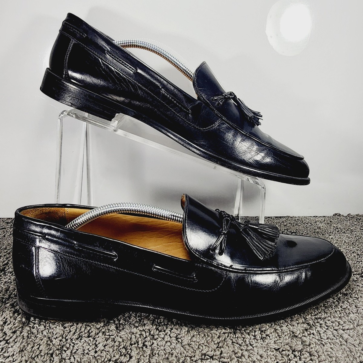 Johnston Murphy Men Shoes Loafers Black 13 Leather Made In