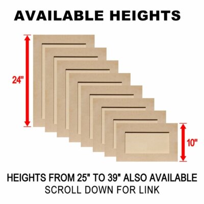 Unfinished MDF Shaker Cabinet Doors (Up to 24''H)