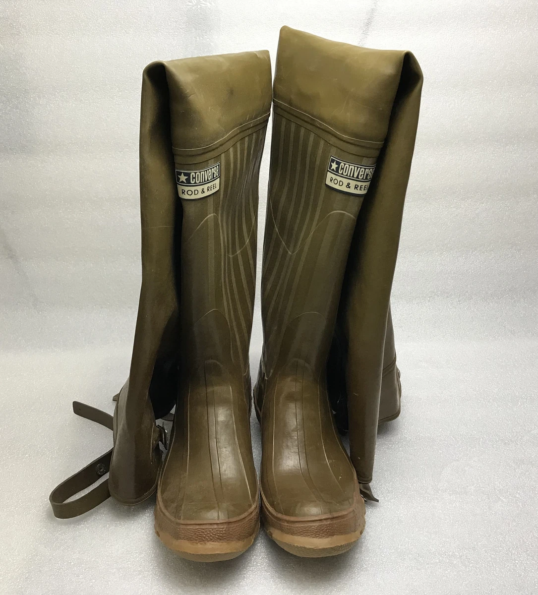 Vintage Converse Rod & Reel Rubber Fly Fishing Hip Boots Waders Womens sz 8  1968