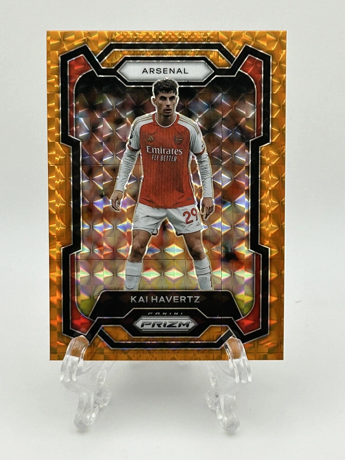 2023-24 Panini Prizm EPL #24 Kai Havertz Orange Mosaic Exclusive Arsenal