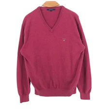 GANT - Men's V-Neck Red Sweater Knit Size L