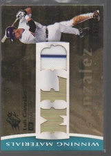 LUIS GONZALEZ 2008 SPX WINNING MATERIALS MEMORABILIA CARD #WM-LG /125