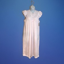 Vintage Small Pink Butterfly Sleeves Lace NWT Semi Sheer Nylon Nightgown 36 Bust