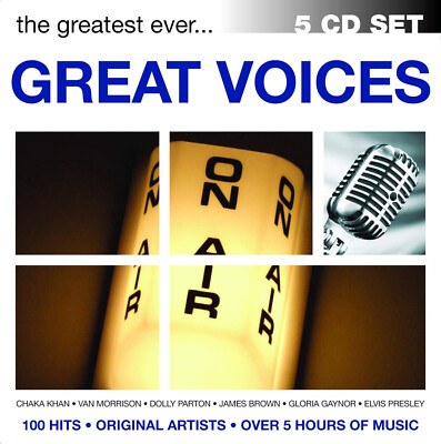 the greatest ever 5 CD Set GREAT VOICES - 100 HITS 100 Original Artists - NEU