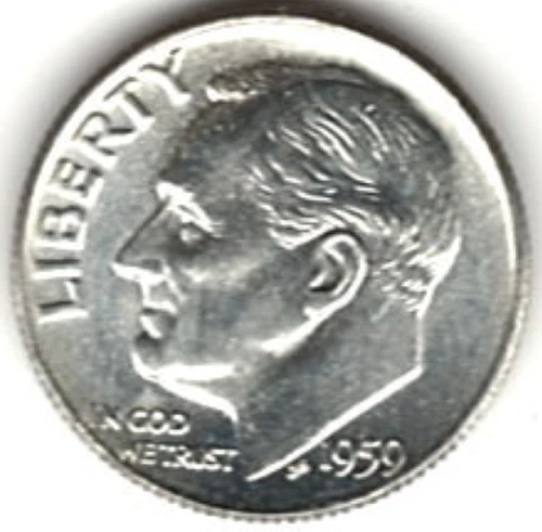 1959 ROOSEVELT DIME in BRILLIANT UNCIRCULATED CONDITION stk b1001