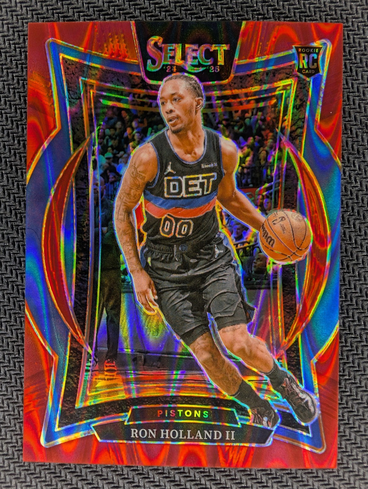 2024-25 Panini Select Concourse Ron Holland II #74 Red Tectonic Prizm /65 (RC)