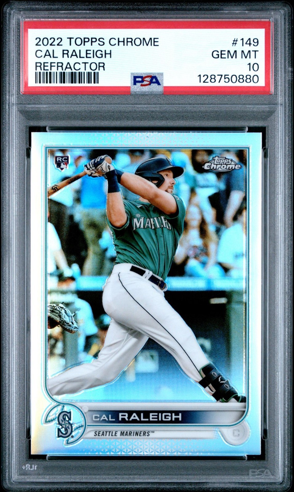 Cal Raleigh PSA 10 2022 Topps Chrome Refractor RC Rookie Card #149 Mariners