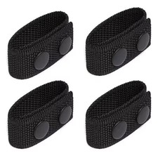 4 Pcs Nylon Duty Belt Keepers - Double Snaps for 2'' Wide Police Large, black