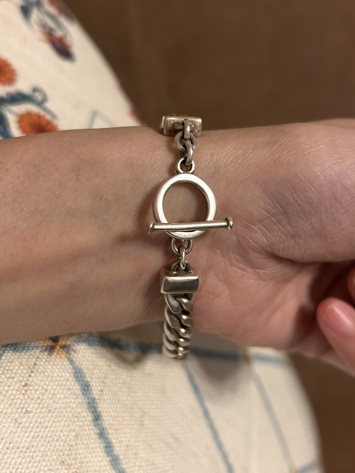 Solid Sterling Silver Toggle Bracelet - image 7