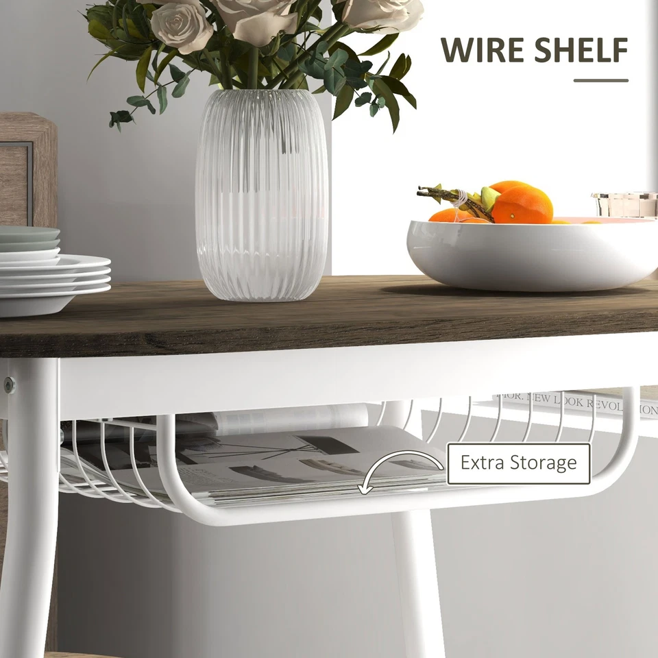 HOMCOM Dining Table and Chairs Set of 3, Oval Kitchen Table with 2 Chairs - Image 4 of 4