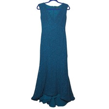 Lauren Ralph Lauren Teal Lace Gown Dress Womens 6 Formal Flawed Evening Maxi