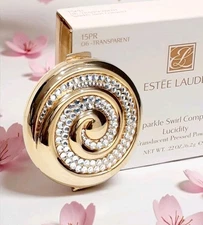 Vintage Estee Lauder Sparkle Swirl Compact Lucidity Translucent Pressed Powder