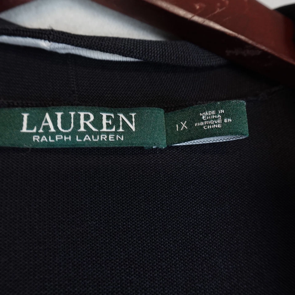 Cárdigan Lauren Ralph Lauren Plumero Tejido Suéter Largo Para Mujer 1X Plus Largo SLeeve Foto 2 de 4