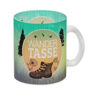 Wander Becher Glas Tasse Mit Natur Und Wanderschuh Motiv