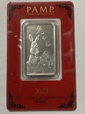 1 oz Platinum Bar - PAMP Suisse - Lunar Year of the Rabbit - 999.5 Fine in Assay 3199.00 per troy oz