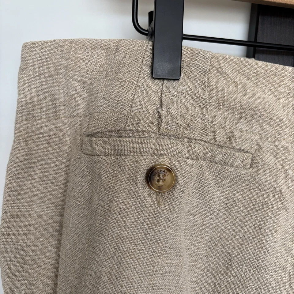 Женские брюки Michael Kors из 100% чистого необработанного льна сделано в Италии 12 Lagenlook минимальные - Изображение 3 из 4