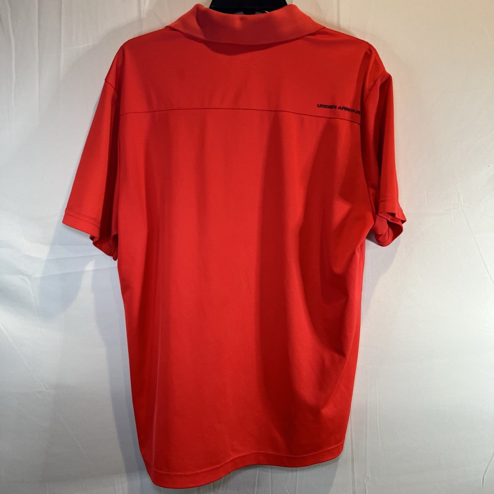 Under Armour Men's Size L Red Loose Short Sleeve Golf Polo Shirt Heat Gear Large thumbnail 4