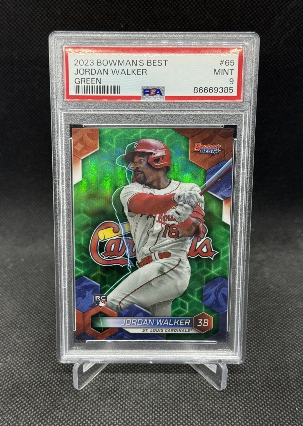2023 Bowman’s Best Jordan Walker RC Green Refractor #'ed 10/99 PSA 9 MINT🔥