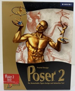 RARE POSER 2 Figure Design Animation Tool Windows PC Fractal Design 1997 CD-Rom!