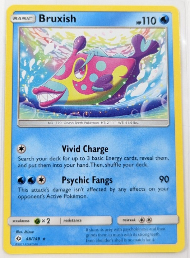 Pokémon TCG Bruxish Sun & Moon Base Set 48/149 Regular Rare NM