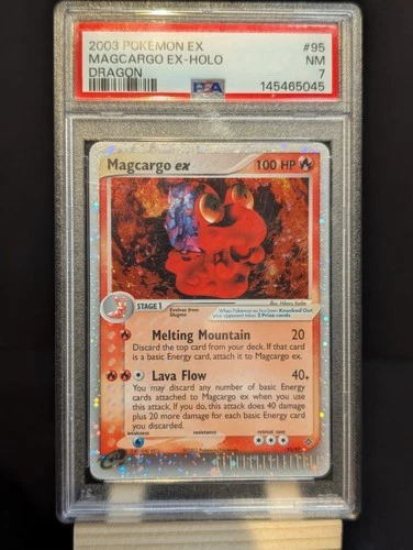 🔥PSA 7 Pokémon TCG EX Dragon Magcargo ex Holo Ultra Rare 95/97 EN