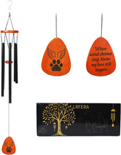 Pet Memorial Wind Chimes for Loss of Dog   Outdoor Sympathy Wind Chime with Paw