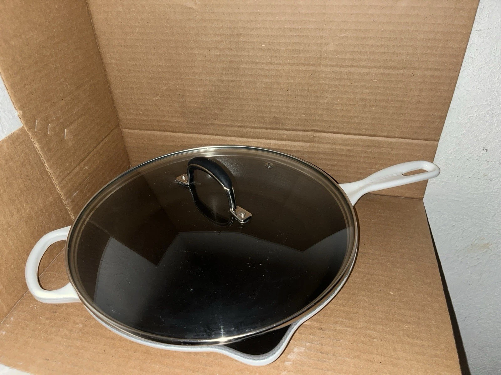 Le Creuset Cast Iron 12” Skillet #30 While Double Spouted