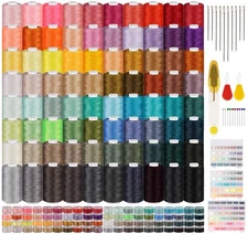 160pcs Sewing Thread, 80 Colors 700 Yards per Spools with Prewound Bobbins, S...