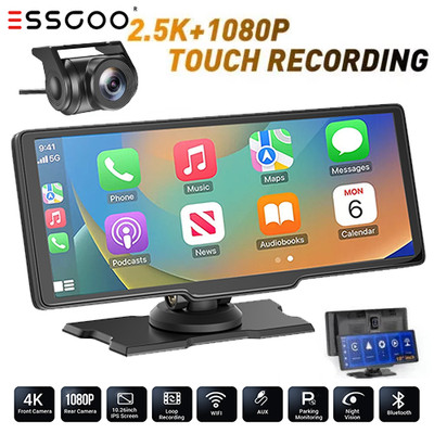 10,26'' Touchscreen Kabelloses tragbarer Apple CarPlay Android Auto Autoradio DVR