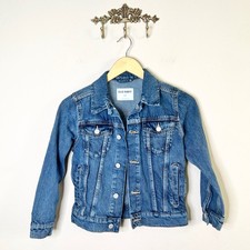 Old Navy Denim Trucker Jacket Kid Size Medium 8 Blue Classic Button Front Cotton
