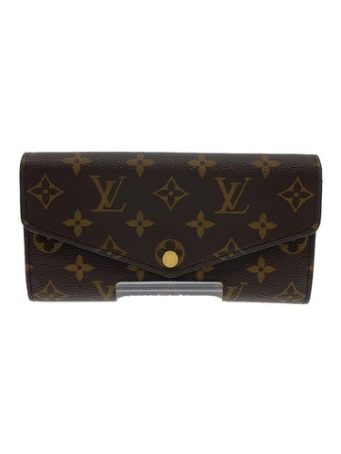 Louis Vuitton Long Wallet 2 Portefeuille Sara Monogram Canvas BRW Brown PVC