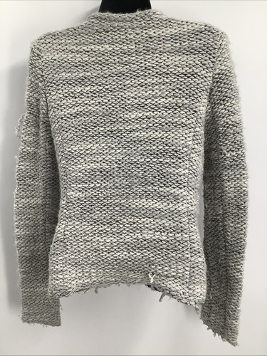 Chaqueta gris IRO para mujer Carene Boucle tweed tejida botón frontal a presión talla 36 - Imagen 10 de 12